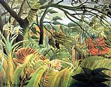 tiger in a tropical storm by Henri Rousseau